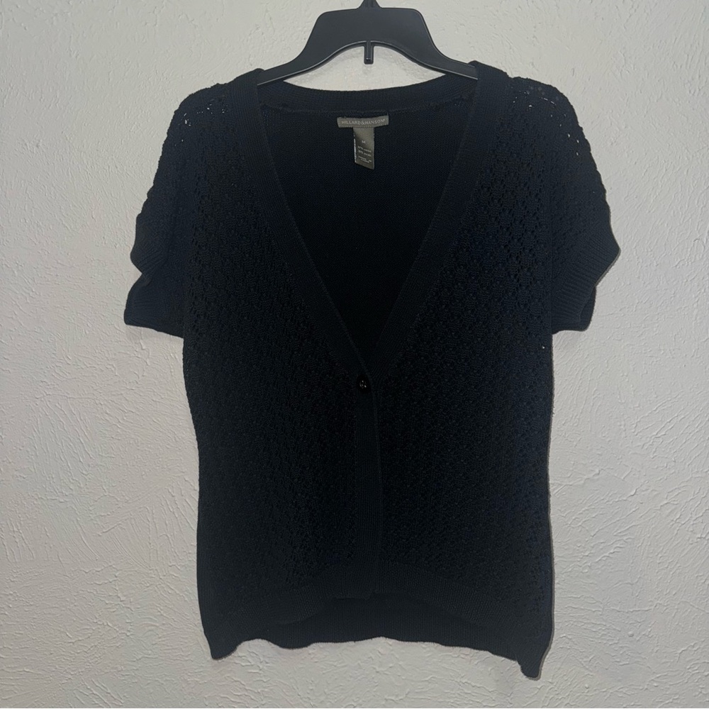 🌴 Black Short Sleeve Cardigan